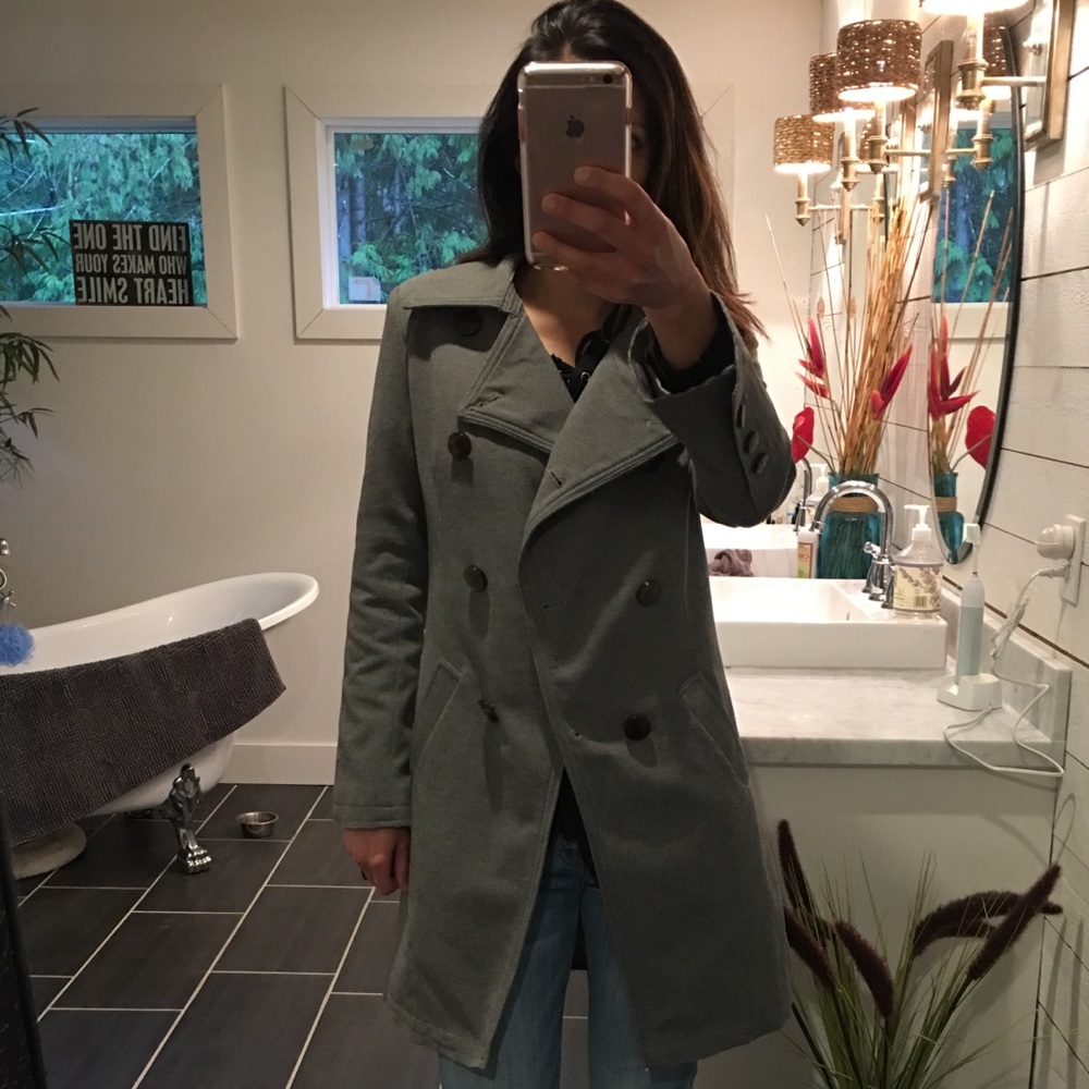 Excellent condition gray trench coat